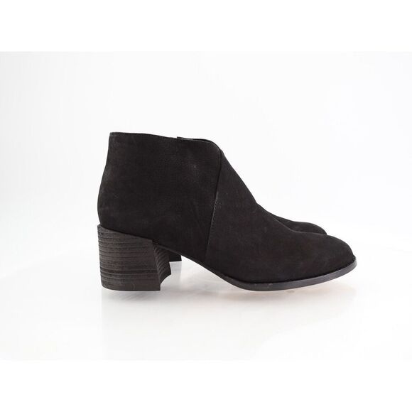 Eileen Fisher Melrose Ankle Booties Womens 9 Black Nubuck Block Heel zip up - Picture 4 of 14